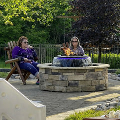 Flame Havens Evolution 360 Copper Fire and Water Feature - 120v On/Off Electronic Ignition by HPC Fire