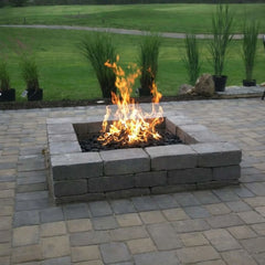 Flame Havens Square CSA 18" - 42" Flat Fire Pit Burner Kit - 24v On/Off Electronic Ignition by HPC Fire