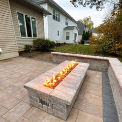 Flame Havens Linear Interlink CSA 25" - 121" Drop-In Fire Pit Burner Kit - 120v Hi/Lo Electronic Ignition by HPC Fire