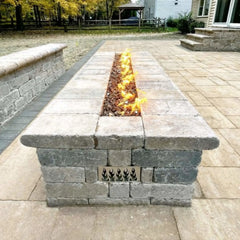 Flame Havens Linear Interlink CSA 25" - 121" Drop-In Fire Pit Burner Kit - 120v Hi/Lo Electronic Ignition by HPC Fire