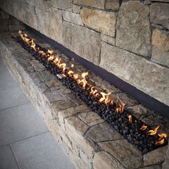 Flame Havens Linear Interlink CSA 25" - 121" Drop-In Fire Pit Burner Kit - 120v Hi/Lo Electronic Ignition by HPC Fire