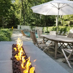 Flame Havens Linear Interlink CSA 25" - 121" Drop-In Fire Pit Burner Kit - 120v Hi/Lo Electronic Ignition by HPC Fire