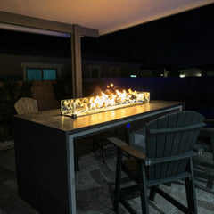 Flame Havens Linear Trough CSA 24" - 96" Drop-In Fire Pit Burner Kit - 120v Hi/Lo Electronic Ignition by HPC Fire