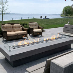 Flame Havens Linear Trough CSA 24" - 96" Drop-In Fire Pit Burner Kit - 120v Hi/Lo Electronic Ignition by HPC Fire