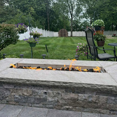 Flame Havens Linear Trough CSA 24" - 96" Drop-In Fire Pit Burner Kit - 120v Hi/Lo Electronic Ignition by HPC Fire
