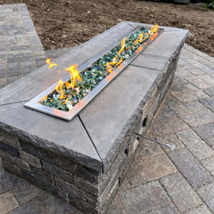 Flame Havens Linear Trough CSA 24" - 96" Drop-In Fire Pit Burner Kit - 24v Hi/Lo Electronic Ignition by HPC Fire