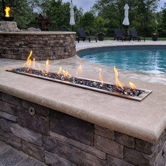 Flame Havens Linear Trough CSA 24" - 96" Drop-In Fire Pit Burner Kit - 120v Hi/Lo Electronic Ignition by HPC Fire