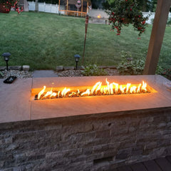 Flame Havens Linear Trough CSA 24" - 96" Drop-In Fire Pit Burner Kit - 24v On/Off Electronic Ignition by HPC Fire