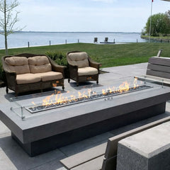 Flame Havens Linear Trough CSA 24" - 72" Drop-In Fire Pit Burner Kit - FPPK Push Button Flame Sensing by HPC Fire