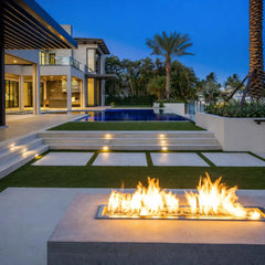 Flame Havens Linear Trough CSA 24" - 72" Drop-In Fire Pit Burner Kit - FPPK Push Button Flame Sensing by HPC Fire