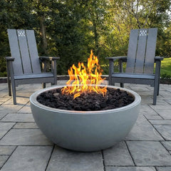 Flame Havens Round CSA 35" Aluminum Fire Pit Bowl - 120v Hi/Lo Electronic Ignition by HPC Fire