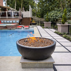Flame Havens Round CSA 35" Aluminum Fire Pit Bowl - 24v Hi/Lo Electronic Ignition by HPC Fire