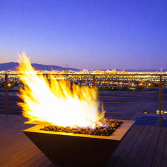 Flame Havens Square CSA 40" x 40" Copper Sedona Fire Bowl - 24v On/Off Electronic Ignition by HPC Fire