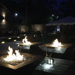Flame Havens Square CSA 40" x 40" Copper Sedona Fire and Water Bowl - 12v On/Off Electronic Ignition by HPC Fire
