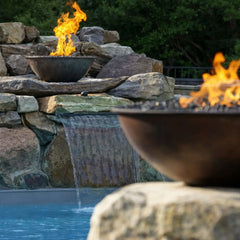 Flame Havens Round CSA 31" Copper Tempe Fire Bowl - 120v On/Off Electronic Ignition by HPC Fire