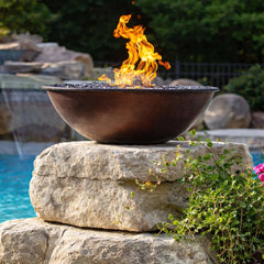 Flame Havens Round CSA 31" Copper Tempe Fire Bowl - 120v On/Off Electronic Ignition by HPC Fire
