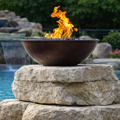 Flame Havens Round CSA 31" Copper Tempe Fire Bowl - 24v On/Off Electronic Ignition by HPC Fire