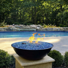 Flame Havens Round CSA 31" Copper Tempe Fire Bowl - 120v On/Off Electronic Ignition by HPC Fire