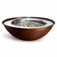 Flame Havens Round CSA 31" Copper Tempe Fire Bowl - 120v On/Off Electronic Ignition by HPC Fire