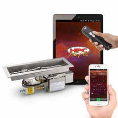 Flame Havens Linear Trough CSA 24" - 96" Drop-In Fire Pit Burner Kit - 24v Hi/Lo Electronic Ignition by HPC Fire