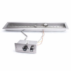Flame Havens Linear Trough CSA 24" - 72" Drop-In Fire Pit Burner Kit - FPPK Push Button Flame Sensing by HPC Fire