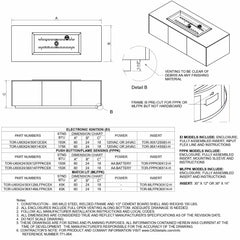 Flame Havens Rectangle 60" x 24" H-Burner Ready-to-Finish Fire Pit Table - 24v On/Off Electronic Ignition by HPC Fire