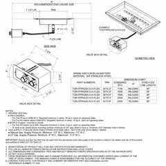 Flame Havens Rectangle CSA 24" - 54" Drop-In Fire Pit Burner Kit - FPPK Push Button Flame Sensing by HPC Fire