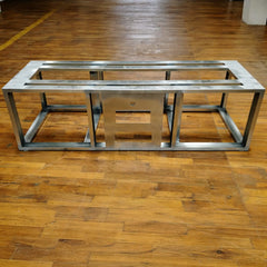 Flame Havens Rectangle 60" x 24" Linear Trough Ready-to-Finish Fire Pit Table - 24v On/Off Electronic Ignition by HPC Fire