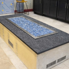 Flame Havens Rectangle 60" x 24" Linear Trough Ready-to-Finish Fire Pit Table - FPPK Push Button Flame Sensing by HPC Fire