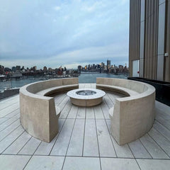 Flame Havens Round 45" - 54" Ready-to-Finish Fire Pit Table - MLFPK Match Lit Ignition by HPC Fire