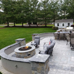 Flame Havens Round 45" - 54" Ready-to-Finish Fire Pit Table - 24v On/Off Electronic Ignition by HPC Fire