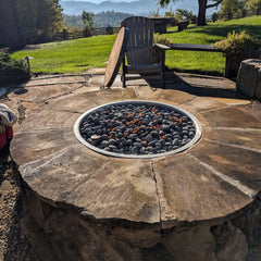 Flame Havens Round 45" - 54" Ready-to-Finish Fire Pit Table - 24v On/Off Electronic Ignition by HPC Fire
