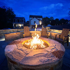 Flame Havens Round 45" - 54" Ready-to-Finish Fire Pit Table - MLFPK Match Lit Ignition by HPC Fire