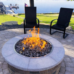 Flame Havens Round 45" - 54" Ready-to-Finish Fire Pit Table - 120v On/Off Electronic Ignition by HPC Fire