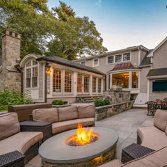 Flame Havens Round 45" - 54" Ready-to-Finish Fire Pit Table - MLFPK Match Lit Ignition by HPC Fire