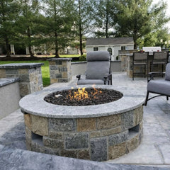 Flame Havens Round 45" - 54" Ready-to-Finish Fire Pit Table - 24v On/Off Electronic Ignition by HPC Fire