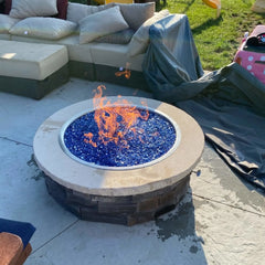 Flame Havens Round CSA 19" - 43" Drop-In Fire Pit Burner Kit - 24v On/Off Electronic Ignition by HPC Fire