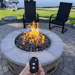 Flame Havens Round CSA 19" - 43" Drop-In Fire Pit Burner Kit - 120v Hi/Lo Electronic Ignition by HPC Fire