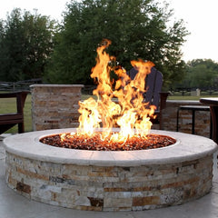 Flame Havens Round CSA 19" - 43" Drop-In Fire Pit Burner Kit - 120v On/Off Electronic Ignition by HPC Fire