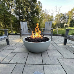 Flame Havens Round CSA 19" - 43" Drop-In Fire Pit Burner Kit - 120v On/Off Electronic Ignition by HPC Fire