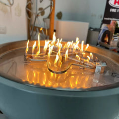Flame Havens Round CSA 19" - 43" Drop-In Fire Pit Burner Kit - 24v On/Off Electronic Ignition by HPC Fire