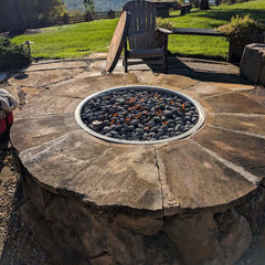 Flame Havens Round CSA 19" - 43" Drop-In Fire Pit Burner Kit - 24v On/Off Electronic Ignition by HPC Fire