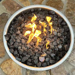 Flame Havens Round CSA 19" - 43" Drop-In Fire Pit Burner Kit - 120v On/Off Electronic Ignition by HPC Fire