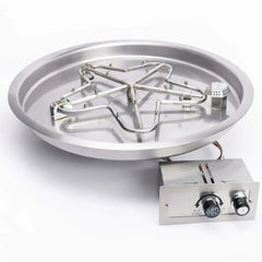 Flame Havens Round CSA 19" - 37" Drop-In Fire Pit Burner Kit - FPPK Push Button Flame Sensing by HPC Fire