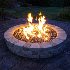 Flame Havens Round CSA 18" - 54" Flat Fire Pit Burner Kit - 120v On/Off Electronic Ignition by HPC Fire