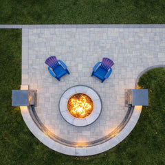 Flame Havens Round CSA 18" - 54" Flat Fire Pit Burner Kit - 120v On/Off Electronic Ignition by HPC Fire
