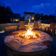Flame Havens Round CSA 18" - 36" Flat Fire Pit Burner Kit - FPPK Push Button Flame Sensing by HPC Fire