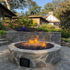 Flame Havens Round CSA 18" - 36" Flat Fire Pit Burner Kit - FPPK Push Button Flame Sensing by HPC Fire
