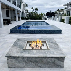 Flame Havens Square CSA 18" - 42" Drop-In Fire Pit Burner Kit - 120v On/Off Electronic Ignition by HPC Fire