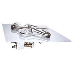 Flame Havens Square CSA 18" - 42" Flat Fire Pit Burner Kit - 120v On/Off Electronic Ignition by HPC Fire